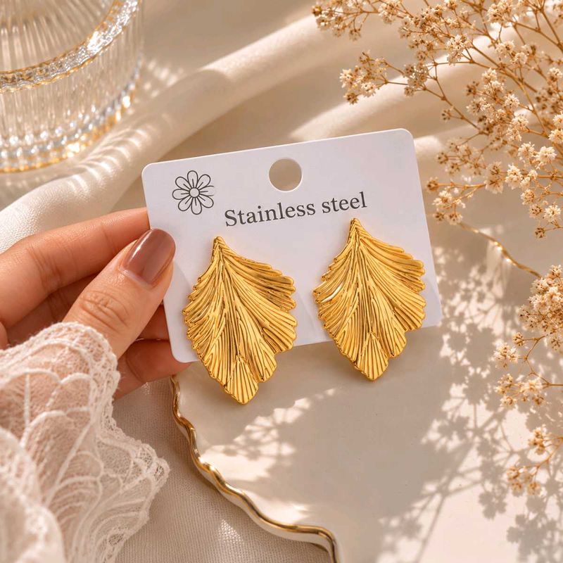 Gold Leaf Statement Earrings