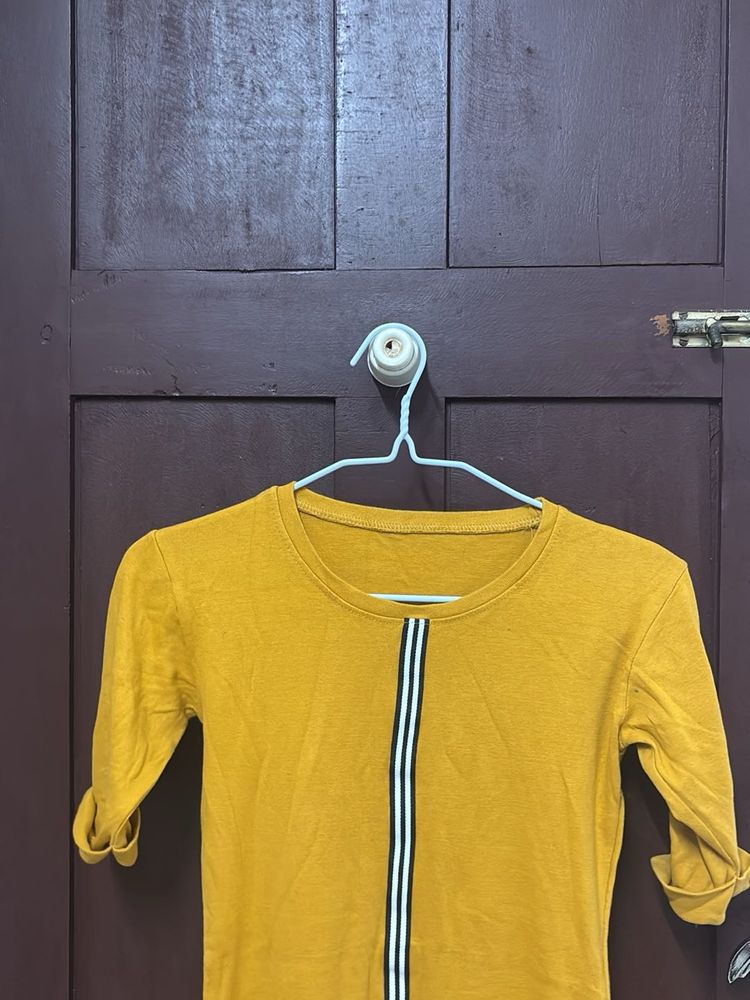 Mustard Yellow Casual Sheath Dress