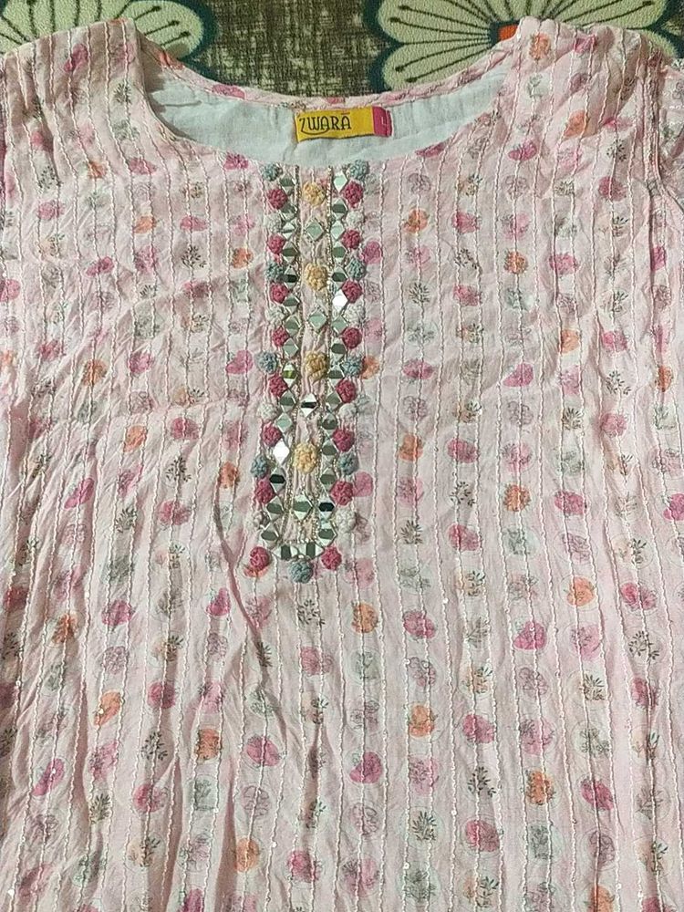 Beautiful Pink Floral Kurta