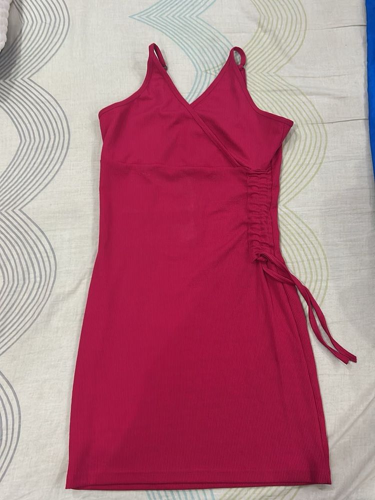 Ruched Side Spaghetti Strap Mini Dress