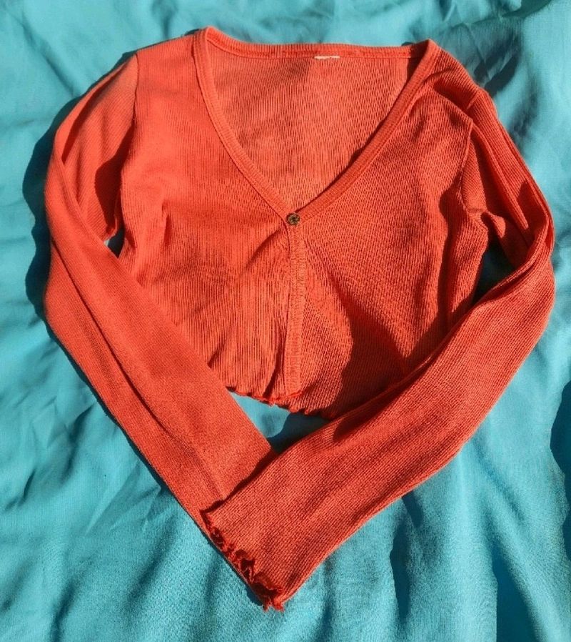Orange  Cardigan