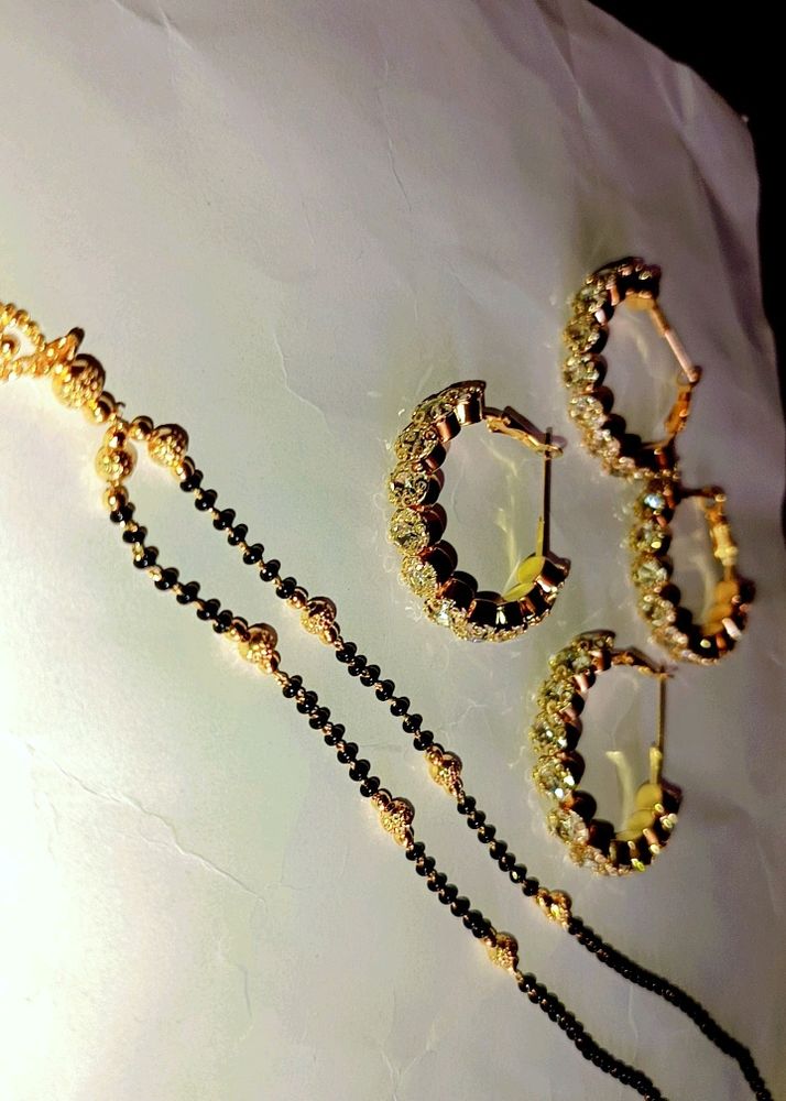 Pack Of 2 Earring + 1 Mangalsutra..♥️
