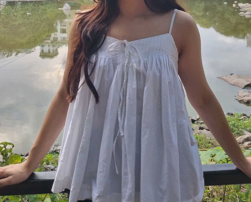 Flowy White Spaghetti Strap Top