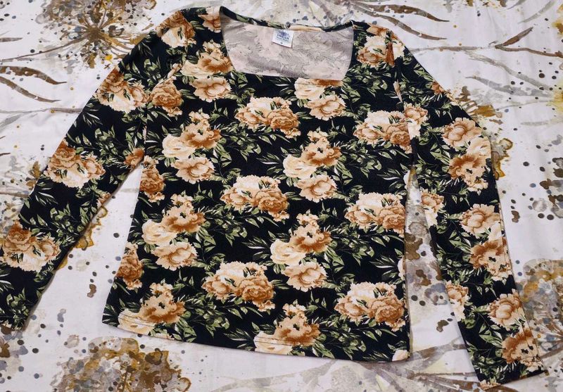 Floral Print Long Sleeve Top