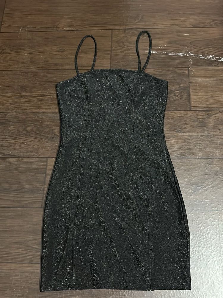 Sparkly Spaghetti Strap Mini Dress