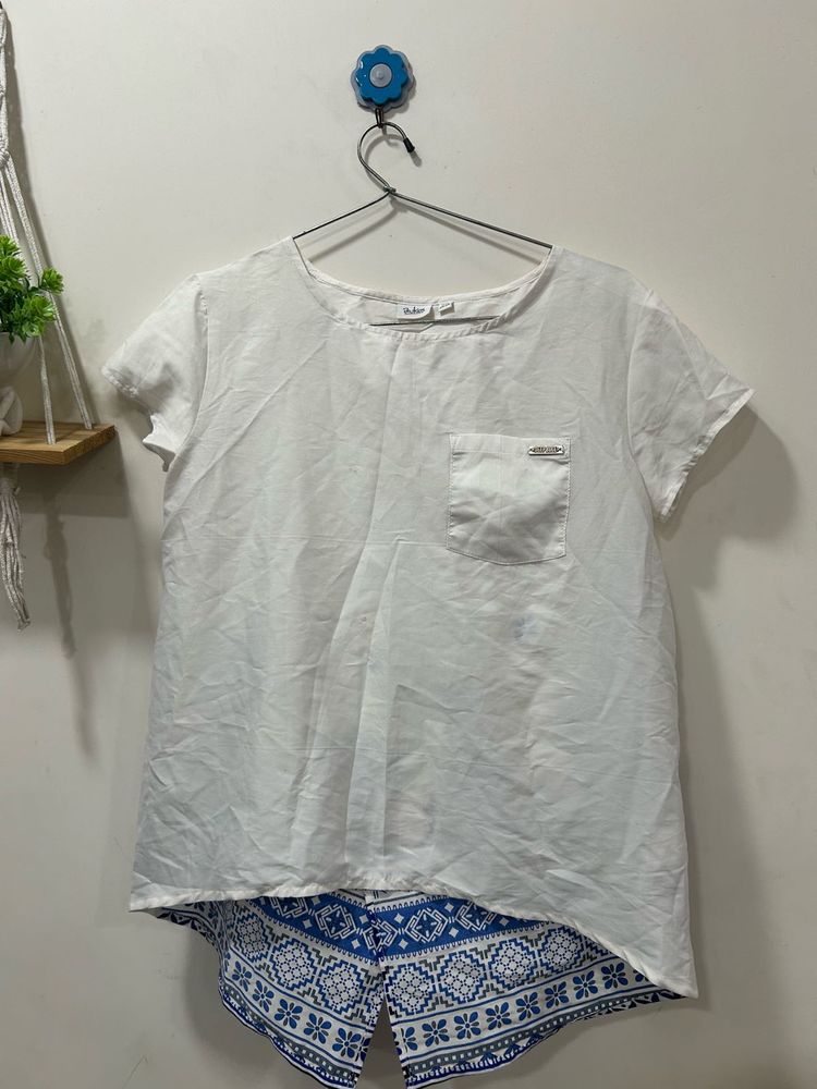 Classic White Linen Blend Top