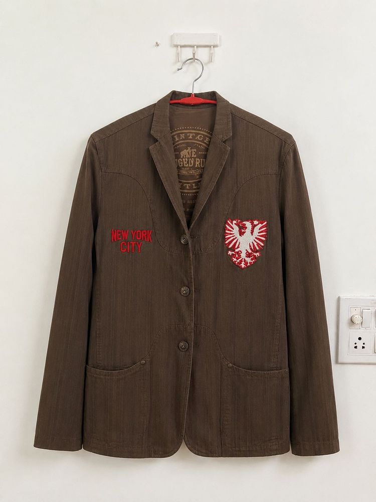 Brown Hippie Blazer with New York City Patch