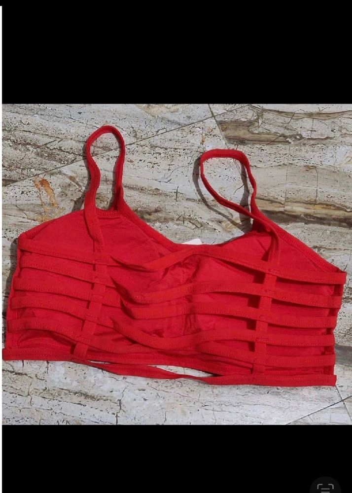 🔥BIG SALE 🔥New Red 6 Strips Padded Bralette ❤️🌟