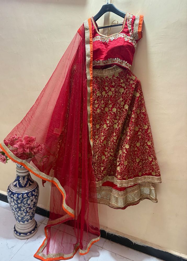 Red heavy Lehenga Choli Set