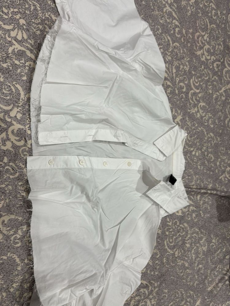 women’s White Casual cropped Shirt