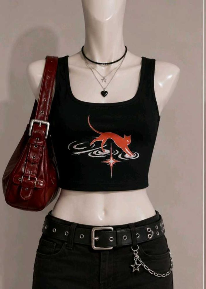Black Cat Graphic Tank top