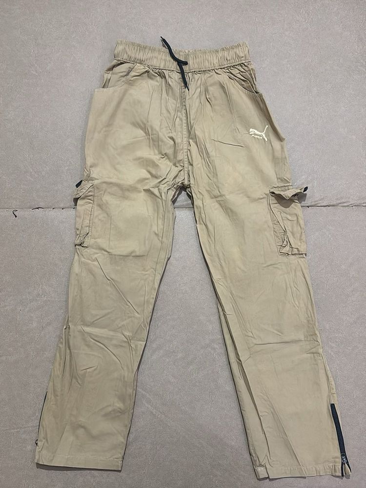 puma beige cargo baggy pants new