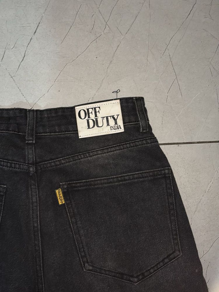 Black off duty Wide Leg Jeans
