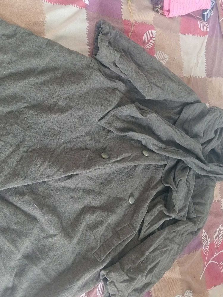 Stylish Grey Hooded Coat