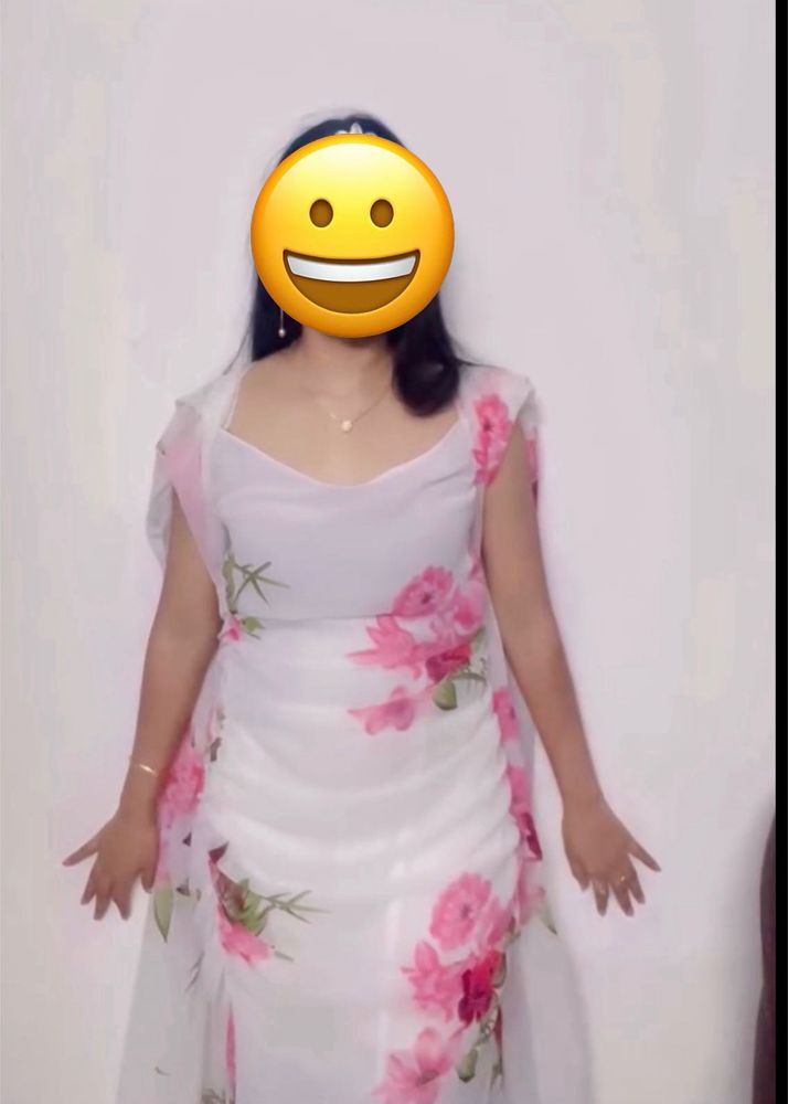 Chic Floral Print Gown