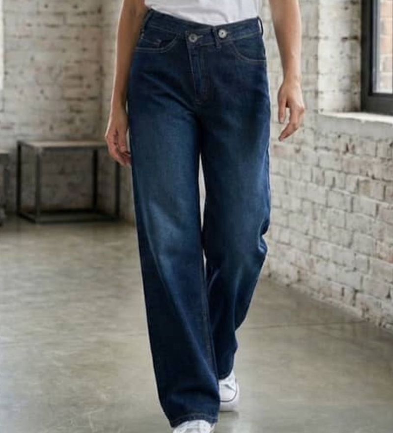 Wide Leg Jeans - Dark Wash