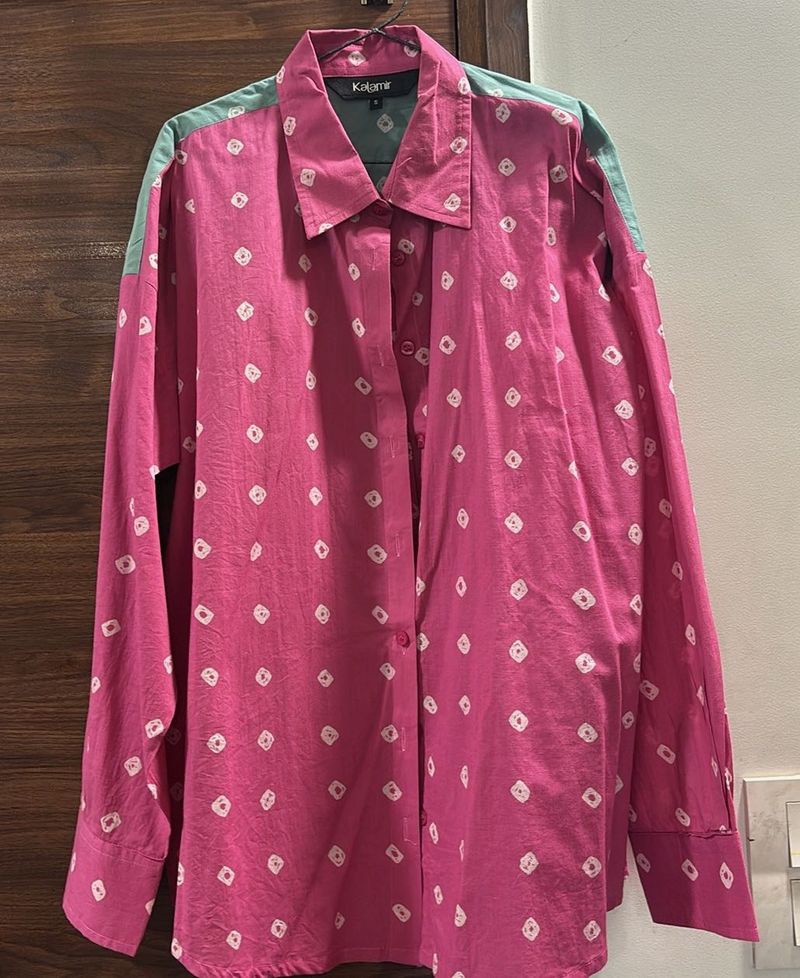 Pink Bandhani Print Kurta