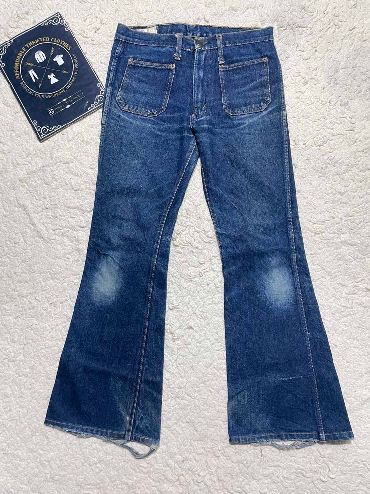 Vintage Flared Blue Denim Jeans