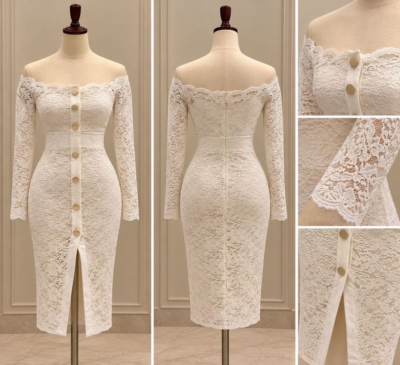 Elegant White Lace Off-Shoulder Dress