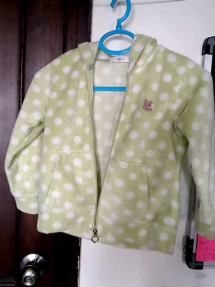 Cozy Polka Dot Fleece Hoodie