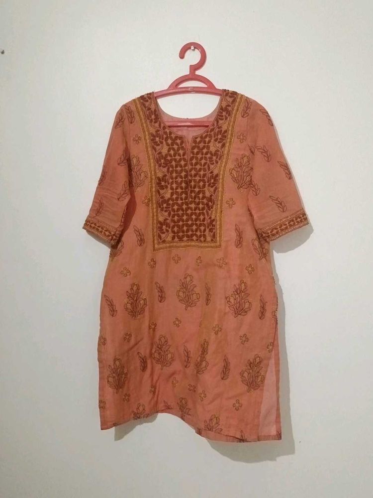 Embroidered Cotton Kurta