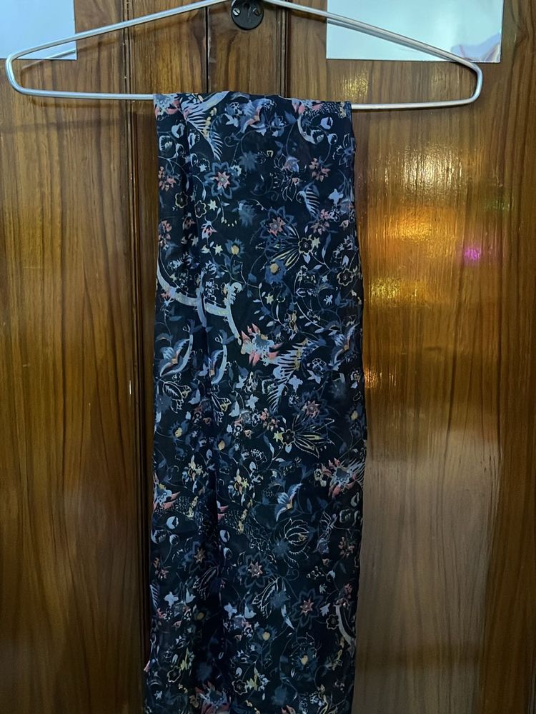 Blue Floral Print Scaff