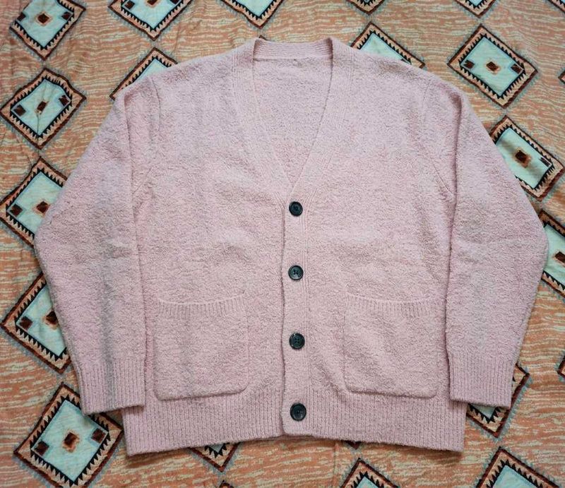 Pink Cardigan with Pockets