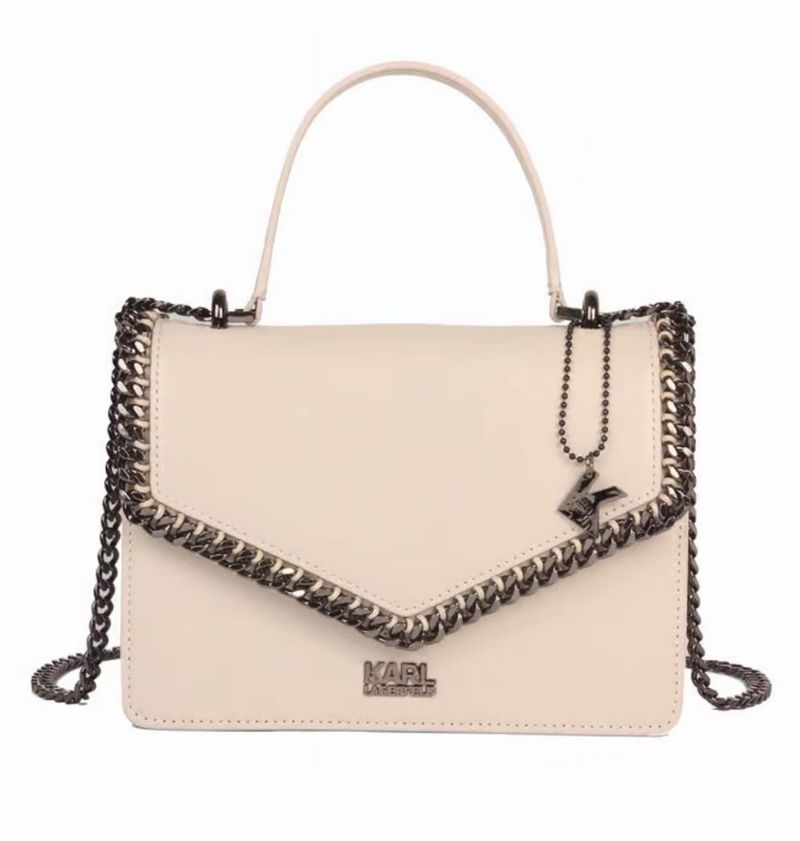 Karl Lagerfeld Cream Chain Shoulder Bag
