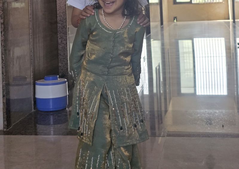 Elegant Green Girls' Ethnic Set