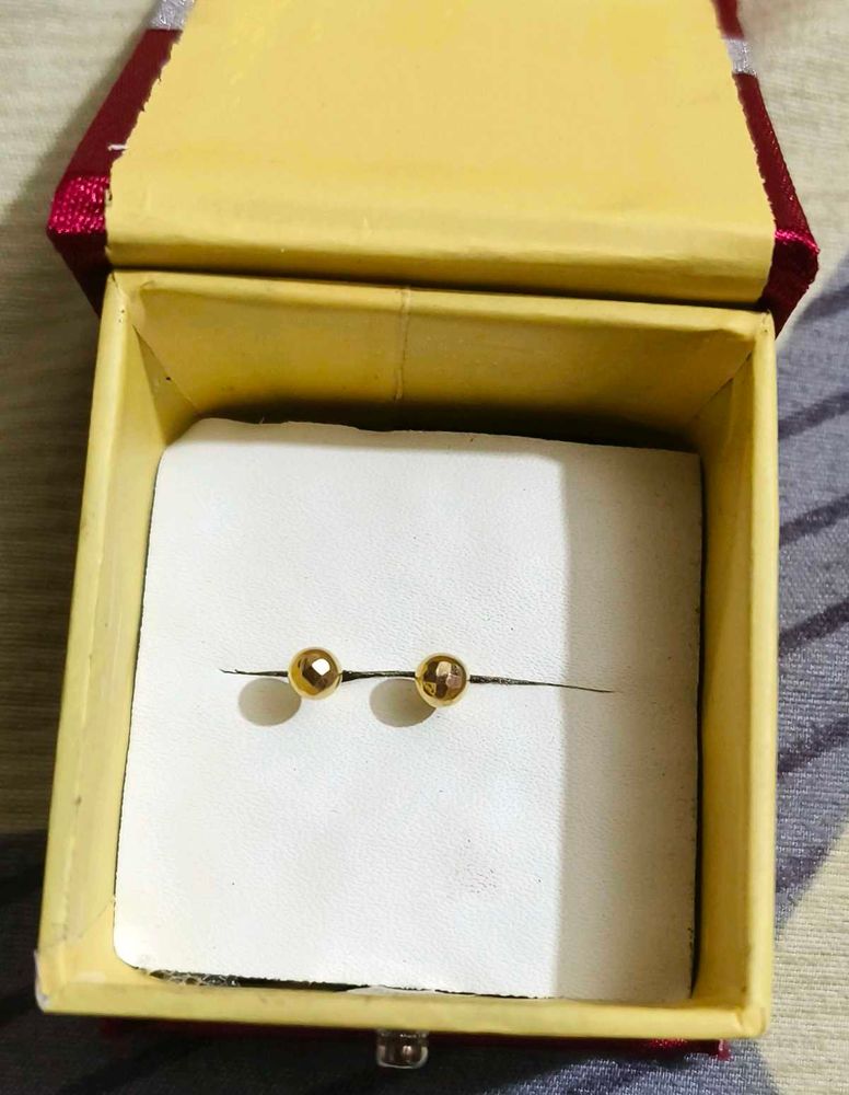 Gold Ball Stud Earrings