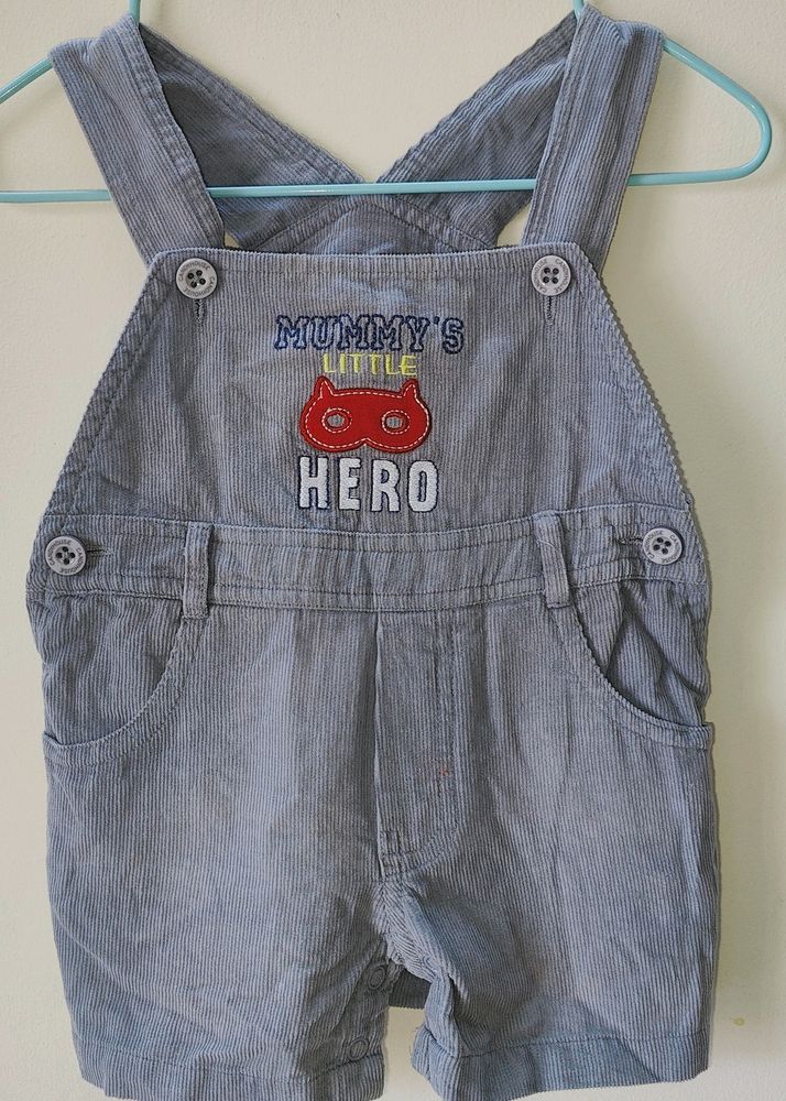 Cute Grey Dungaree For 3-6 Month Boy