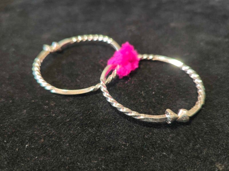 Silver Anklets Or Bangles - Pair For Kid's