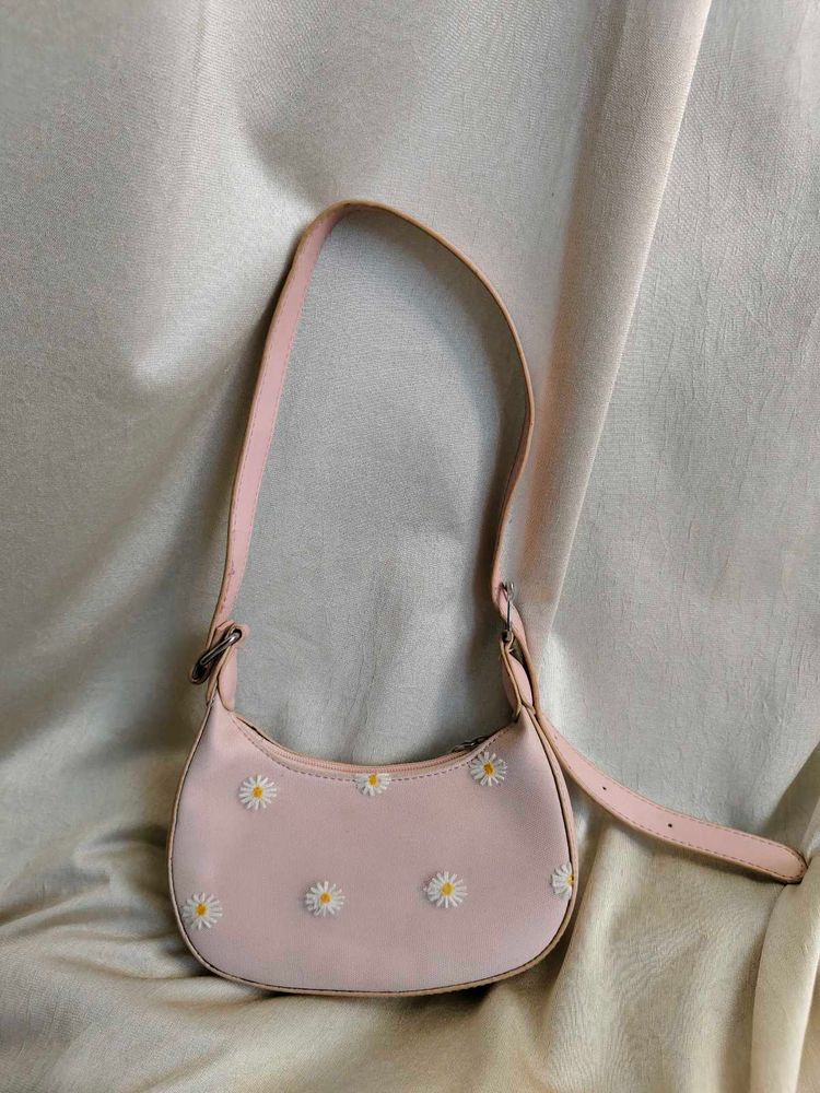 Cute Pink Daisy Shoulder Bag