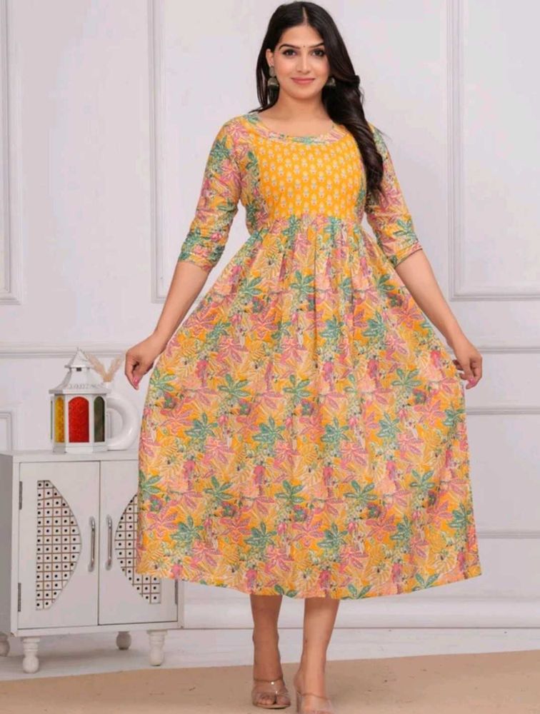 Vibrant Floral Print feeding Anarkali Kurta