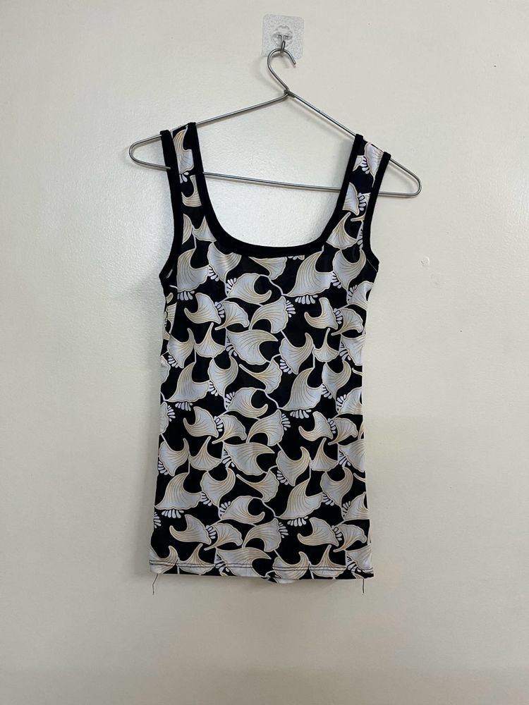 Stylish Printed Tank Transparent Top