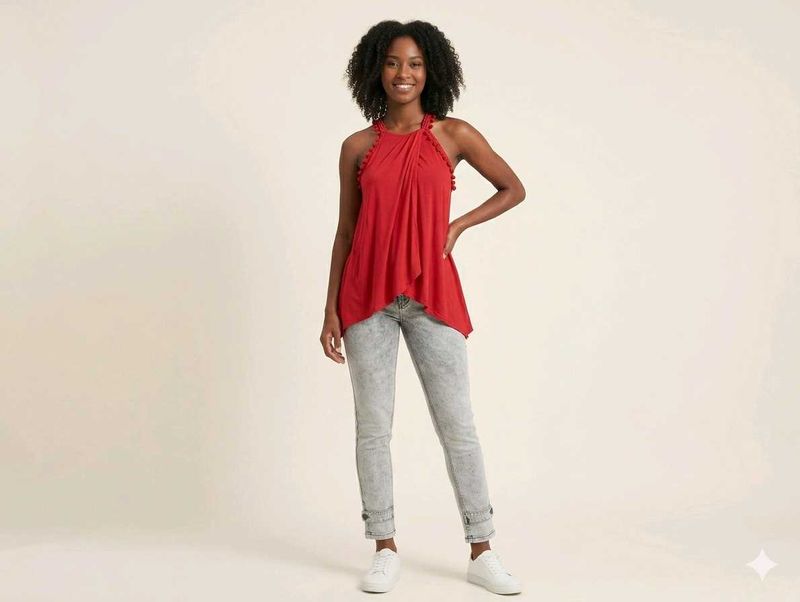 Chic Red Halter Tank Top