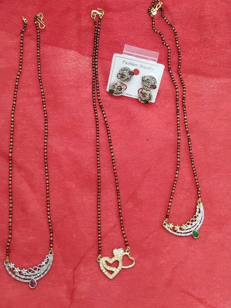 Designer Mangalsutra Set with Earrings