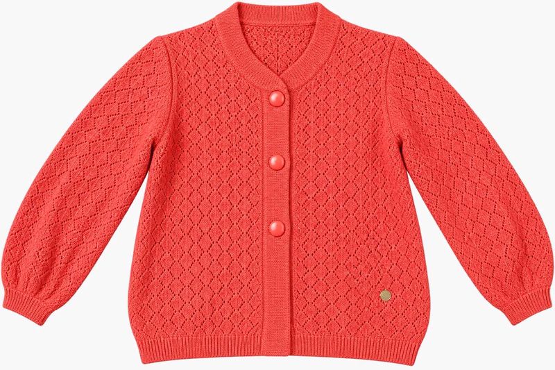 Chic Coral Knit Cardigan