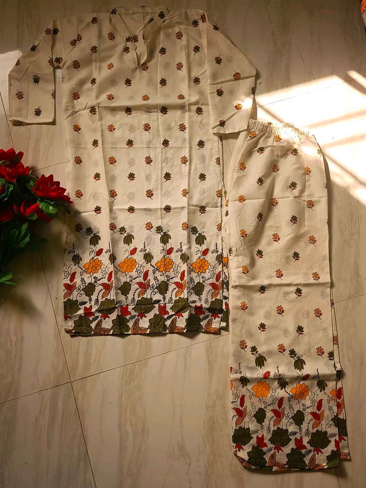 New Floral Print Kurta Set (L, XL,XXL)