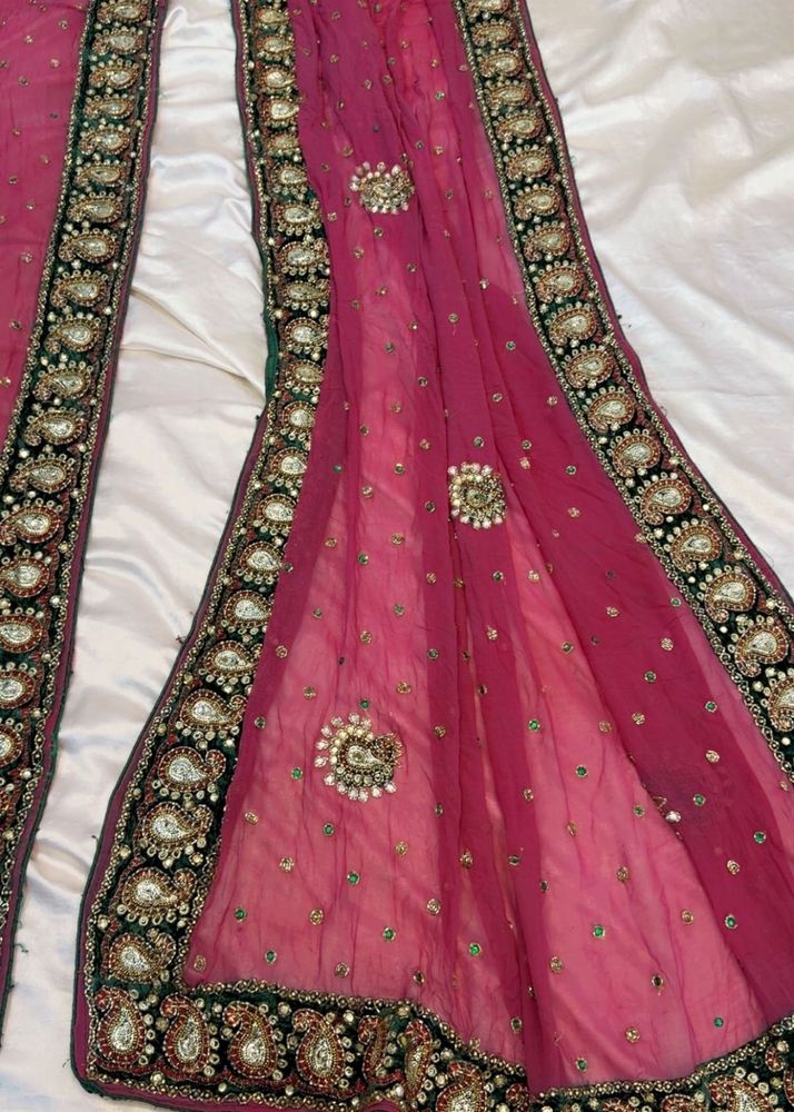 Embellished Pink Saree