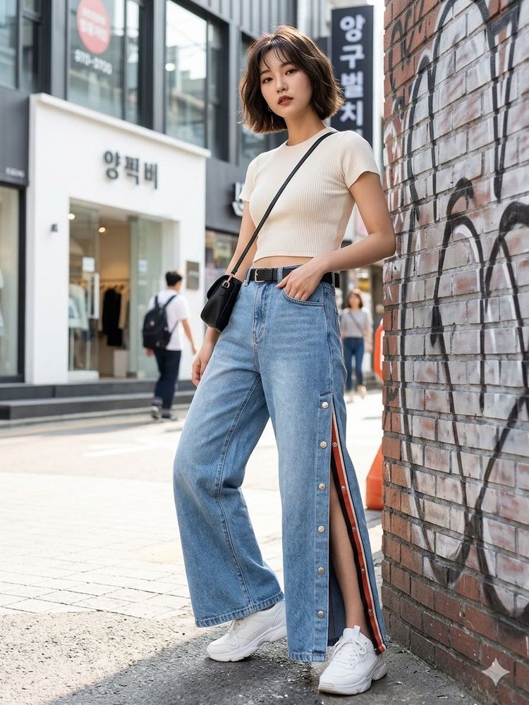 Authentic Zara Girls' Cropped Denim | Side Slit