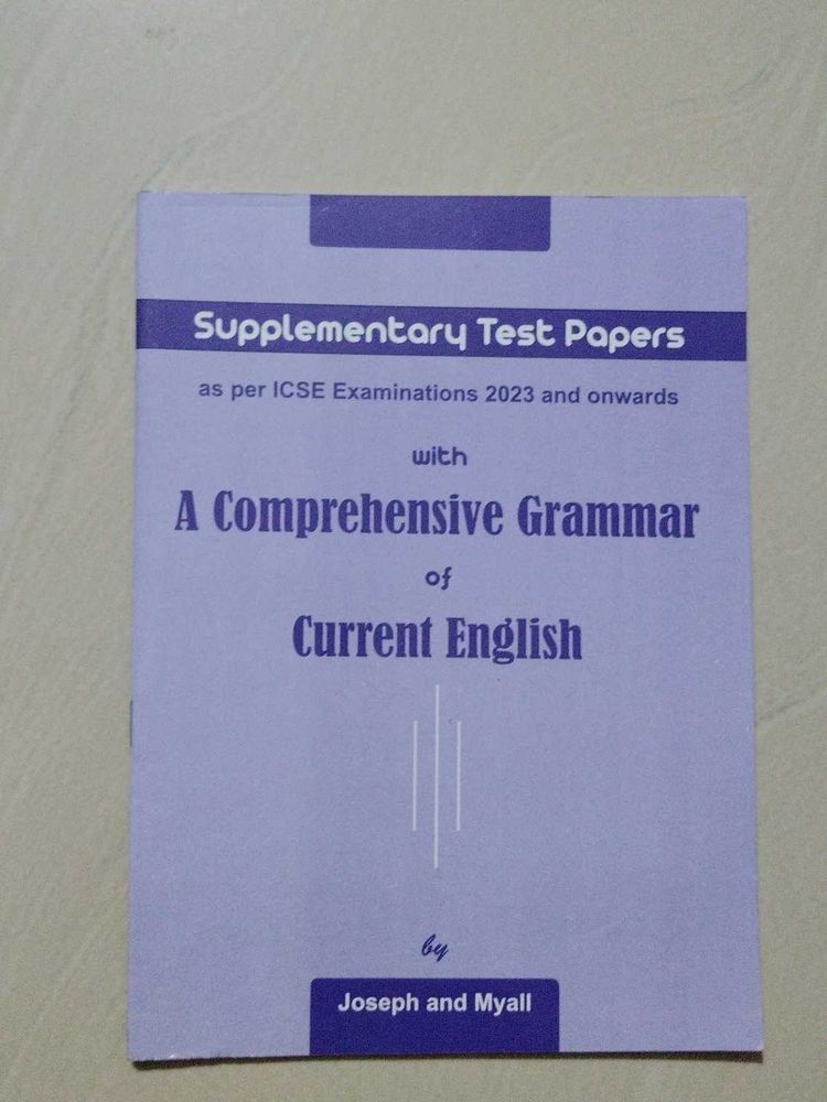 ICSE English Grammar Supplementary Test Papers