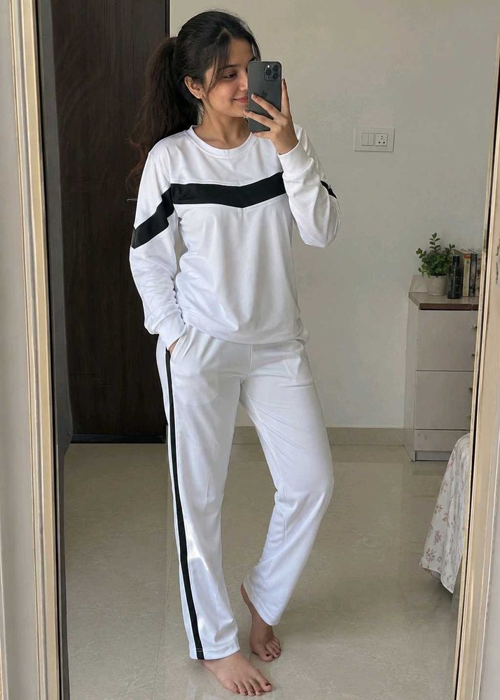 White &amp; Black Athletic winter Tracksuit Set