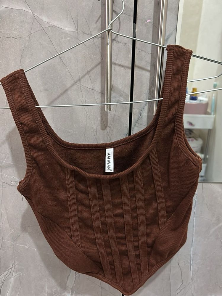 Chic Ribbed Corset Tank Top