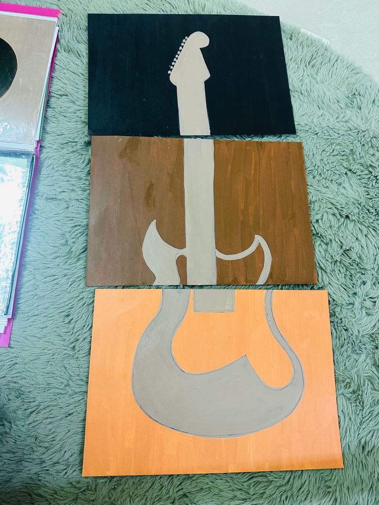 Guitar Art - Upcycled Wood Panels Painting