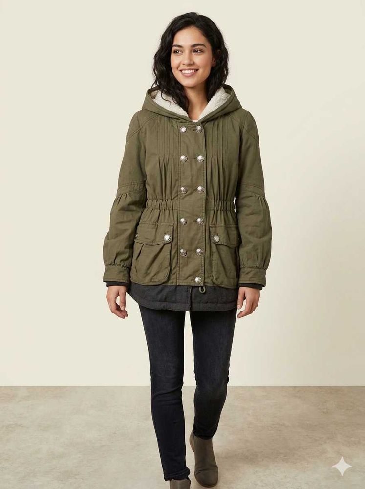 Women's Green Parka Jacket