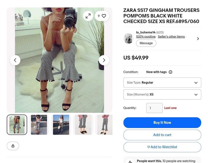 Zara whimsical gingham flared bottom pants