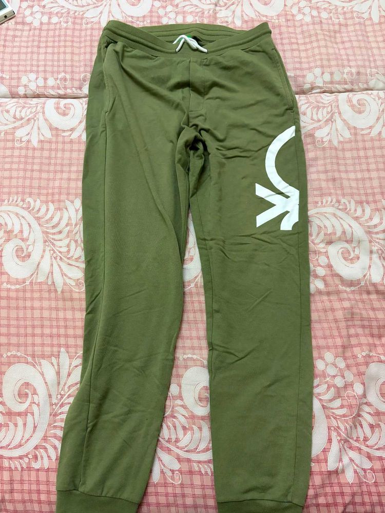 Olive Green Benetton Sweatpants