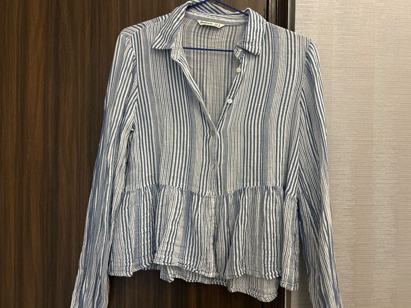 Striped Peplum Blouse
