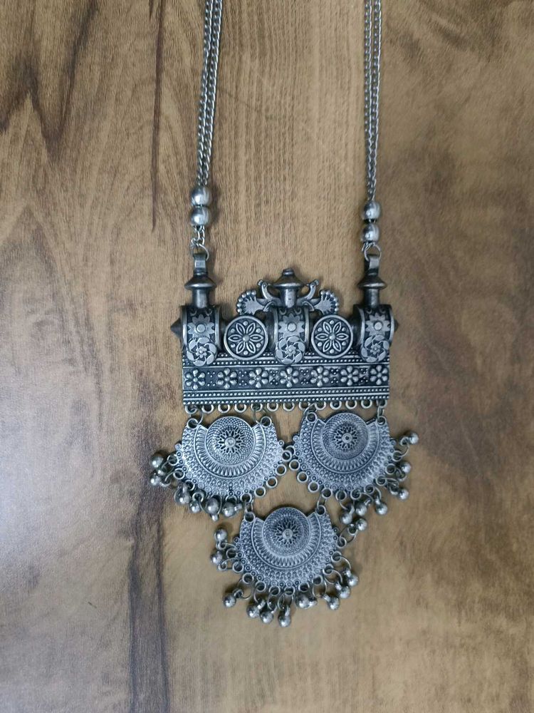 Silver Tone Bohemian long Pendant Necklace